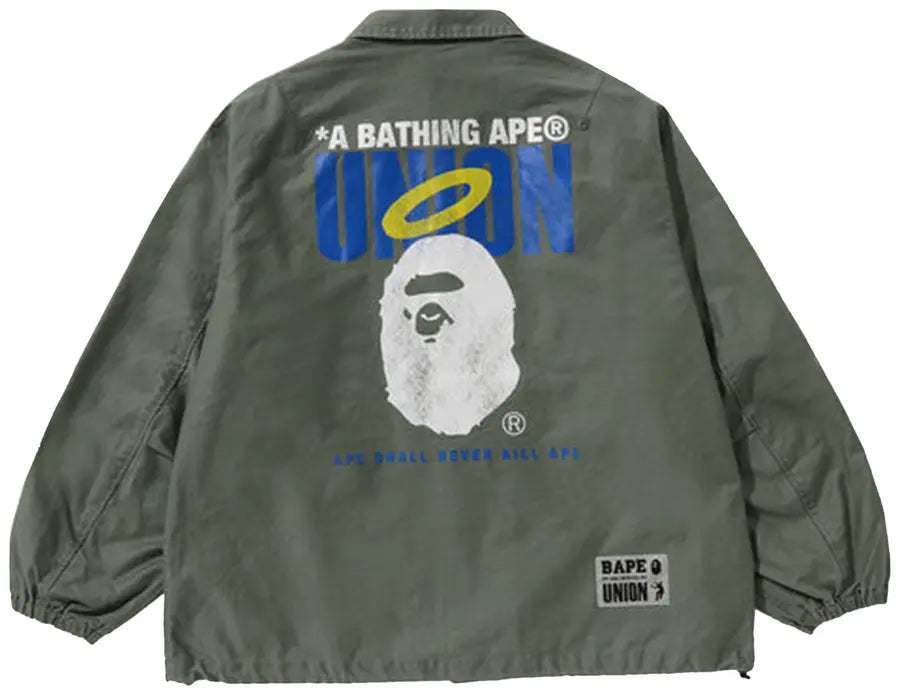 BAPE x Union Pigment Dyed Coach Jacket 'Olive Drab'