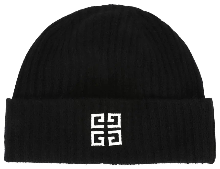 Givenchy Ribbed Embroidered Logo Beanie 'Black White'