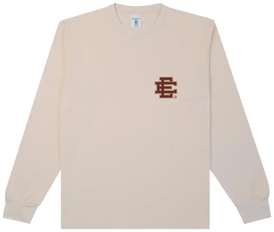 Eric Emanuel EE Long Sleeve T-Shirt 'Ivory/Burgundy'