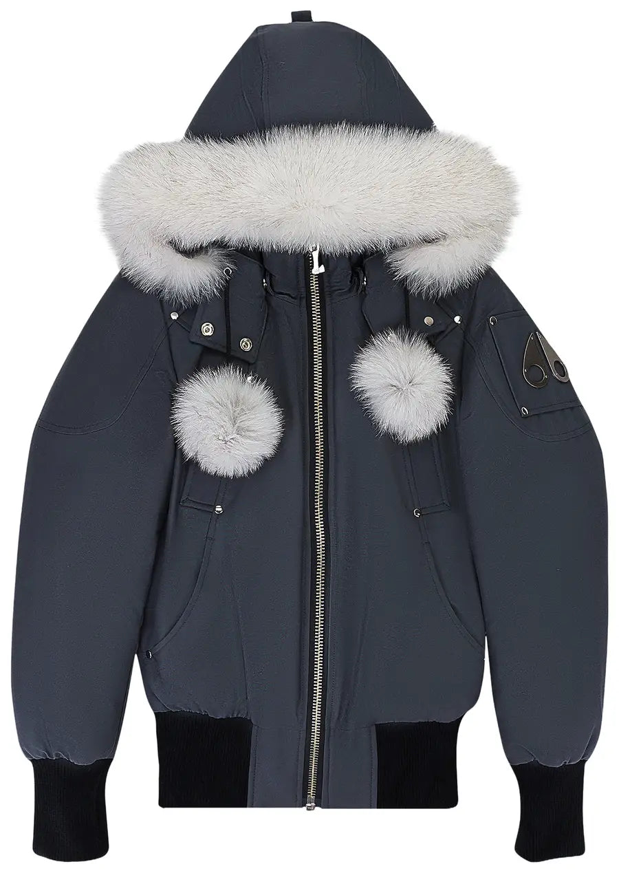 Moose Knuckles Debbie Bomber Jacket 'Granite/Natural'