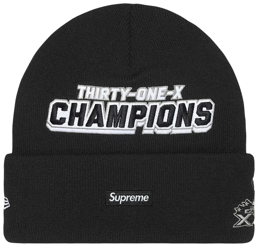Supreme New Era Football Beanie 'Black'