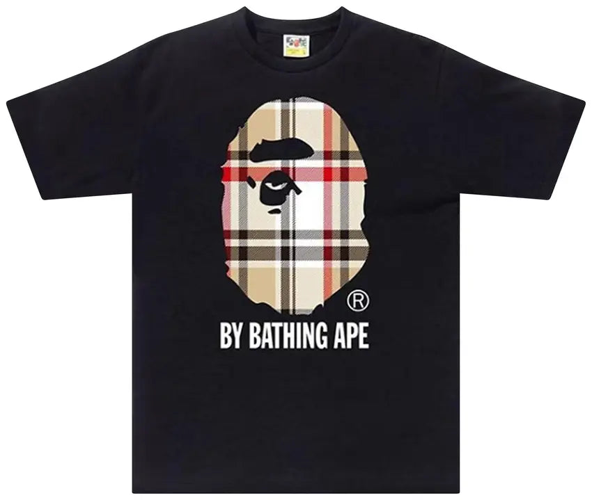BAPE Check By Bathing Ape Tee 'Black/Beige'