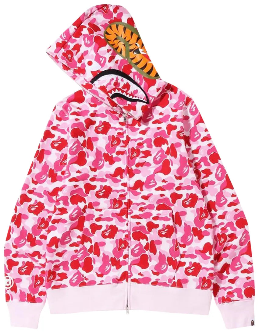 BAPE ABC Camo Shark Full Zip Hoodie 'Pink'