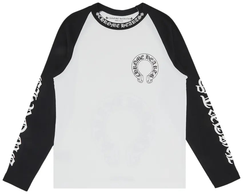Chrome Hearts Horseshoe Floral Cross-Sleeve Zip Up Hoodie 'Black/White'