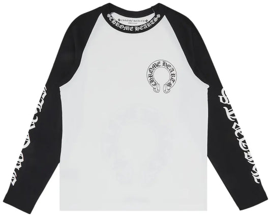 Chrome Hearts Horseshoe Floral Cross-Sleeve Zip Up Hoodie 'Black/White'