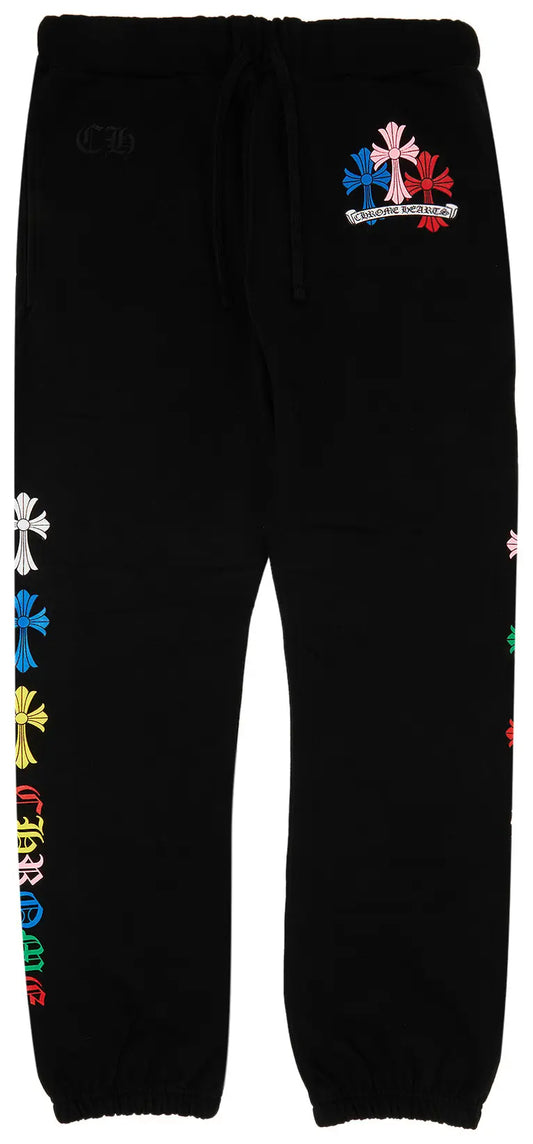 Chrome Hearts Cross Sweatpants 'Black/Multicolor'