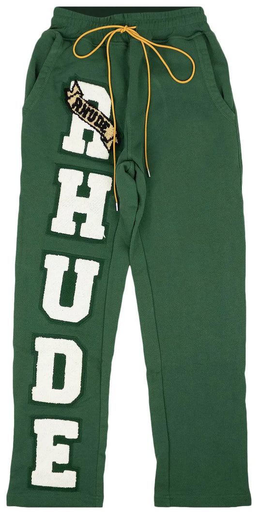 Rhude Chenille Patch Sweatpants 'Green'