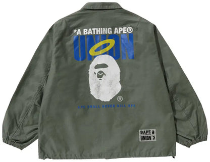 BAPE x Union Pigment Dyed Coach Jacket 'Olive Drab'