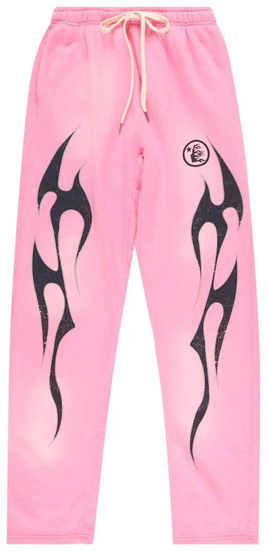 Hellstar Flame Sweatpants 'Pink/Black'