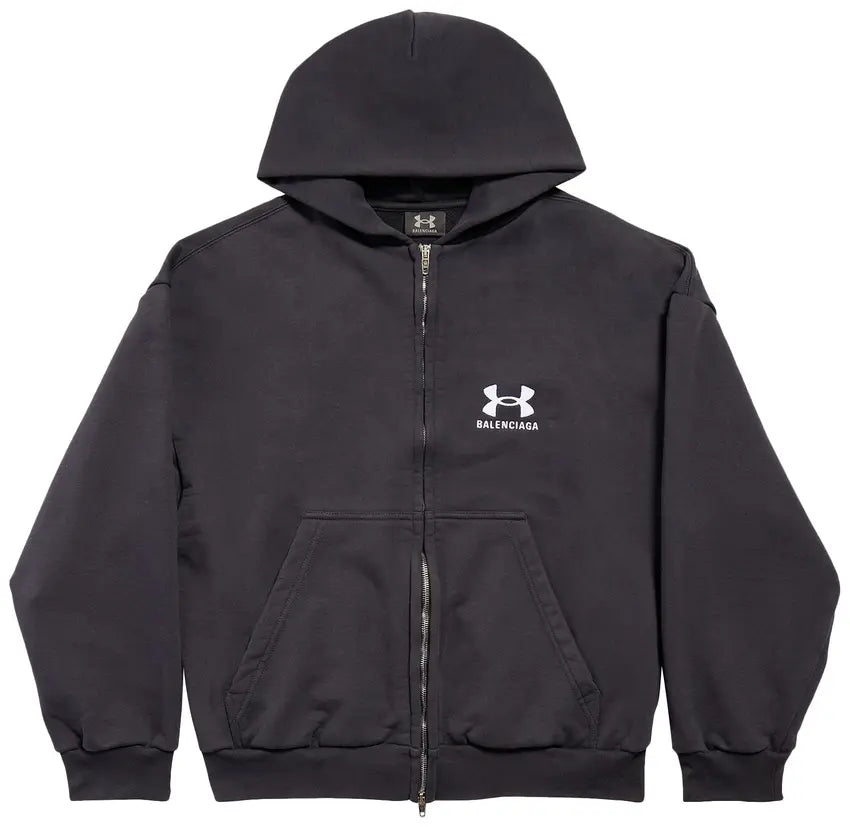 Balenciaga x Under Armour Zip Up Hoodie 'Black/White'