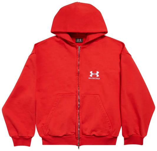Balenciaga x Under Armour Zip Up Hoodie 'Red/White'