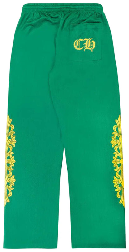 Chrome Hearts Floral Mesh Jersey Pants 'Green/Gold'