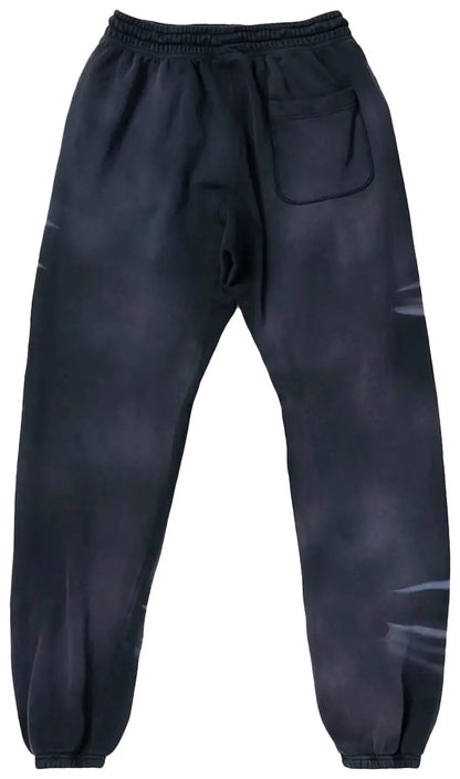Hellstar Airbrushed Skull Sweatpants 'Midnight Dye Black