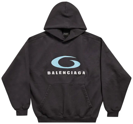 Balenciaga Medium Fit Hoodie 'Washed Black/Blue