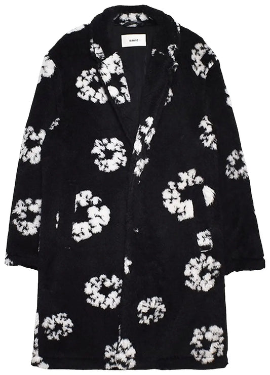 SAINT Mxxxxxx x Denim Tears Wreath Fur Coat 'Black'