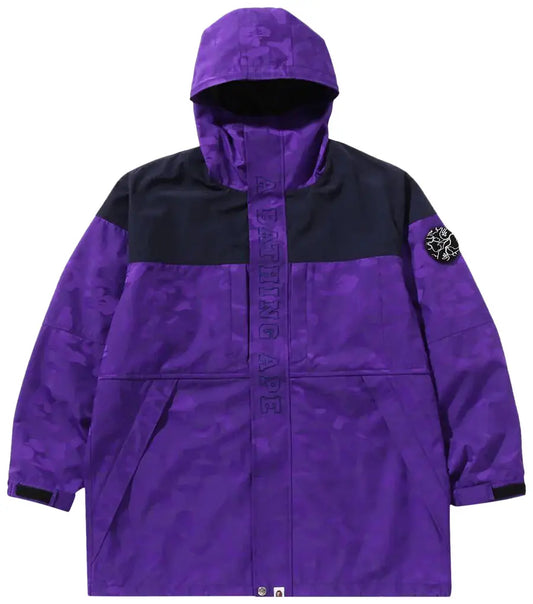 BAPE Solid Camo Jacquard Long Coat 'Purple'