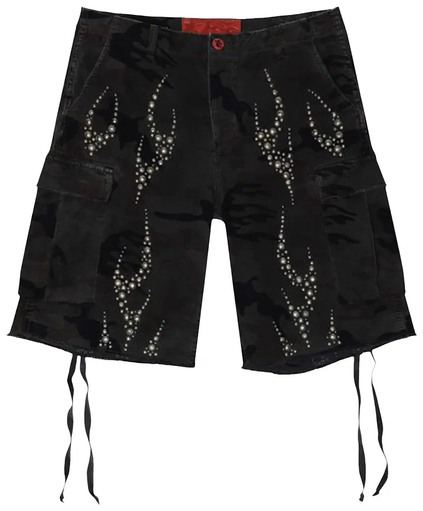 Hellstar Studded Cargo Shorts 'Black'