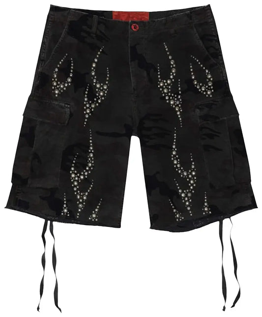 Hellstar Studded Cargo Shorts 'Black'