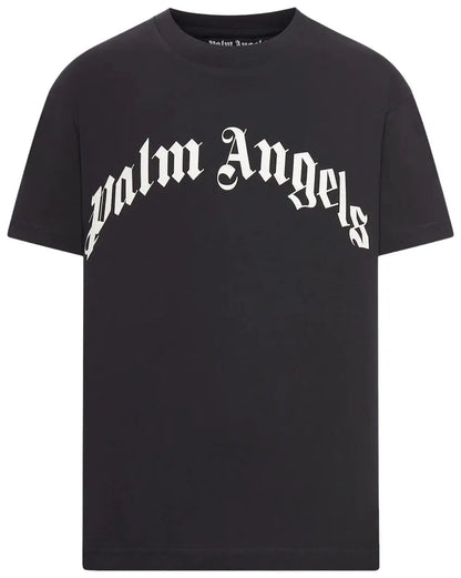 Palm Angels Curved Logo Tee 'Black/Off White'