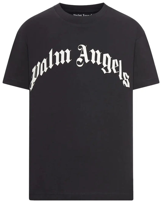 Palm Angels Curved Logo Tee 'Black/Off White'