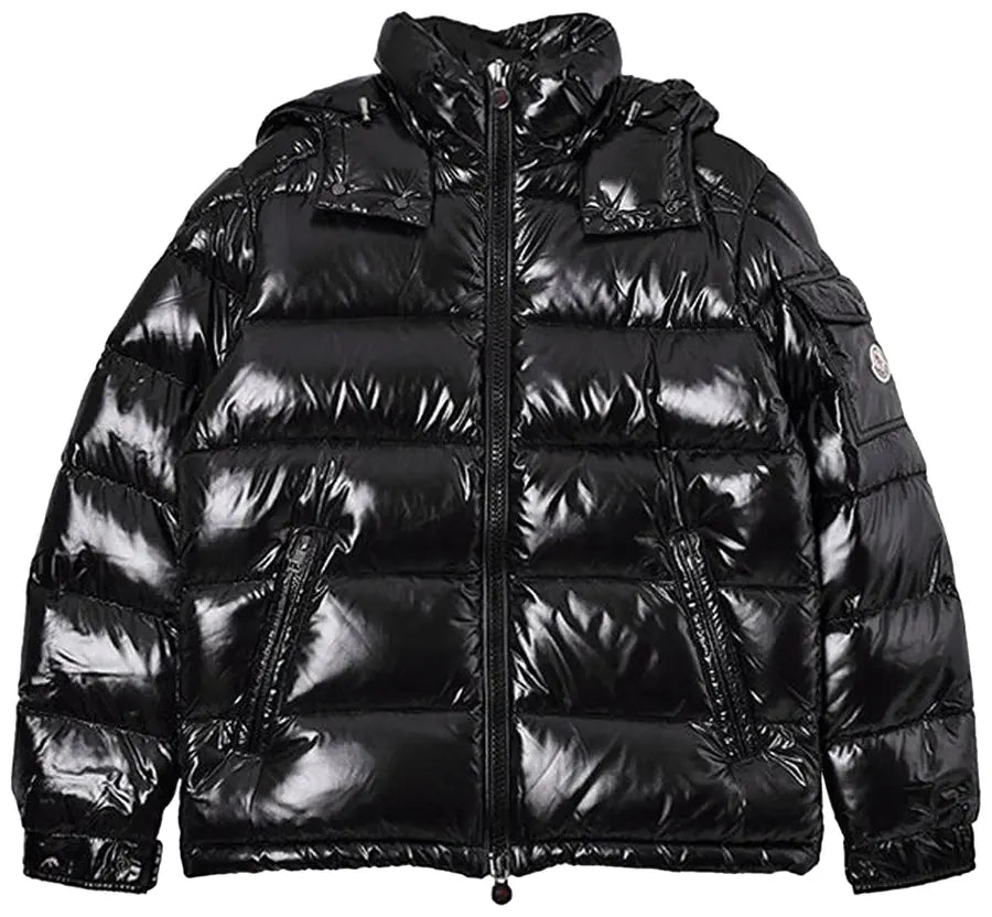 Moncler Maya Hooded Puffer Shiny Jacket 'Black'