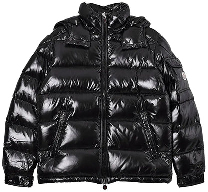 Moncler Maya Hooded Puffer Shiny Jacket 'Black'