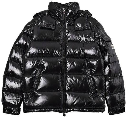 Moncler Maya Hooded Puffer Shiny Jacket 'Black'