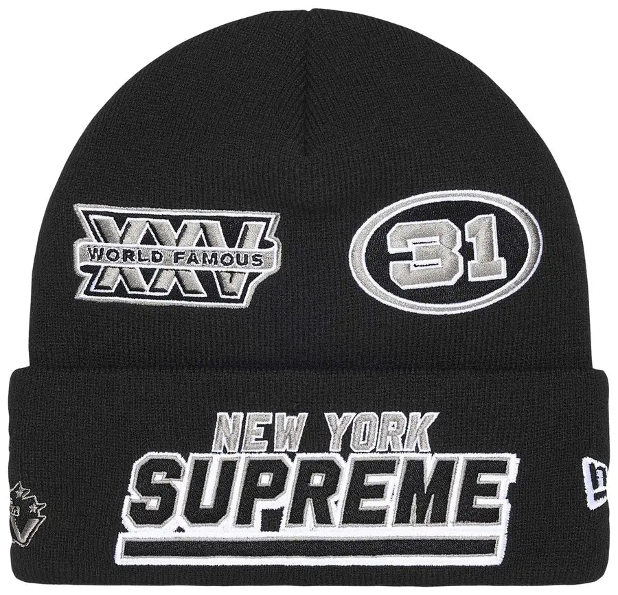 Supreme New Era Football Beanie 'Black'