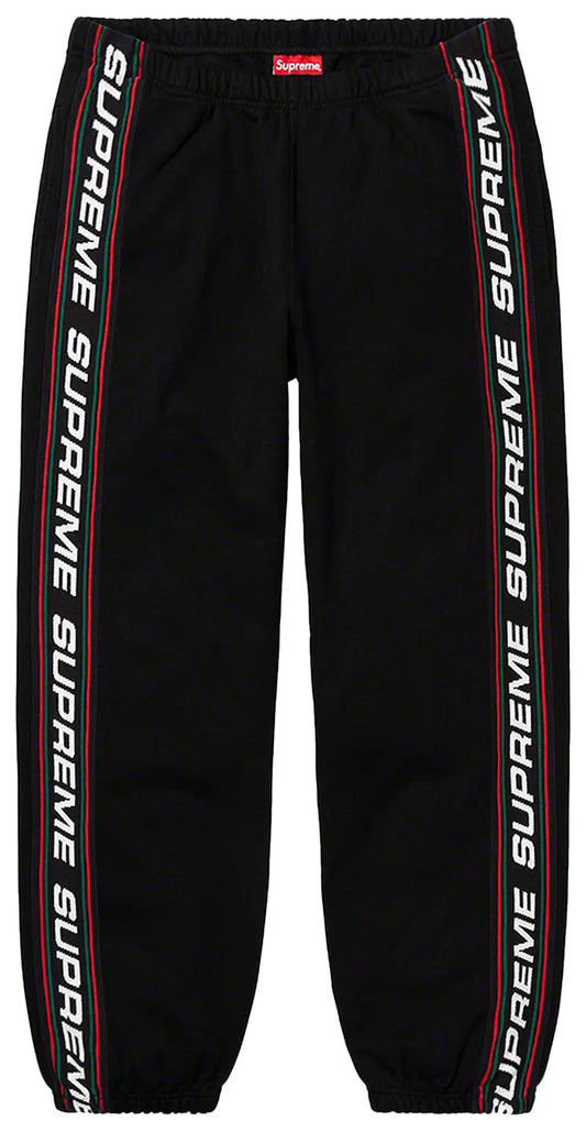 Supreme Text Rib Sweatpant 'Black'