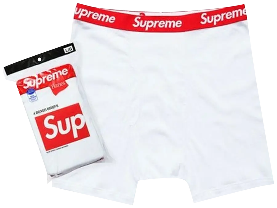 Supreme x Hanes Boxer Briefs (4 Pack) 'White'