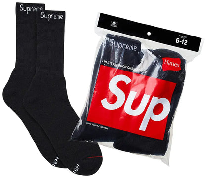 Supreme x Hanes Crew Socks (4 Pack) 'White'