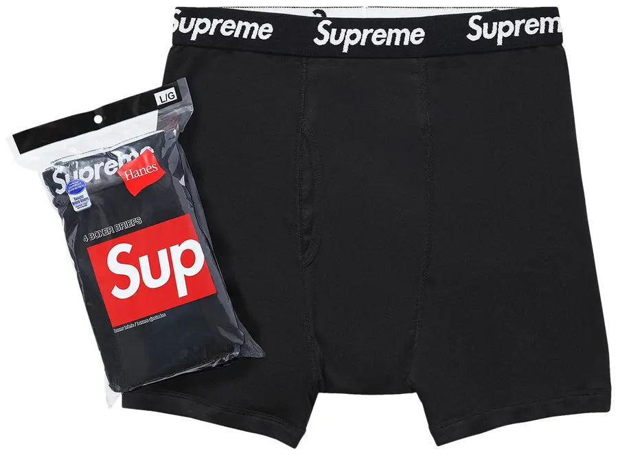 Supreme x Hanes Boxer Briefs (4 Pack) 'Black'