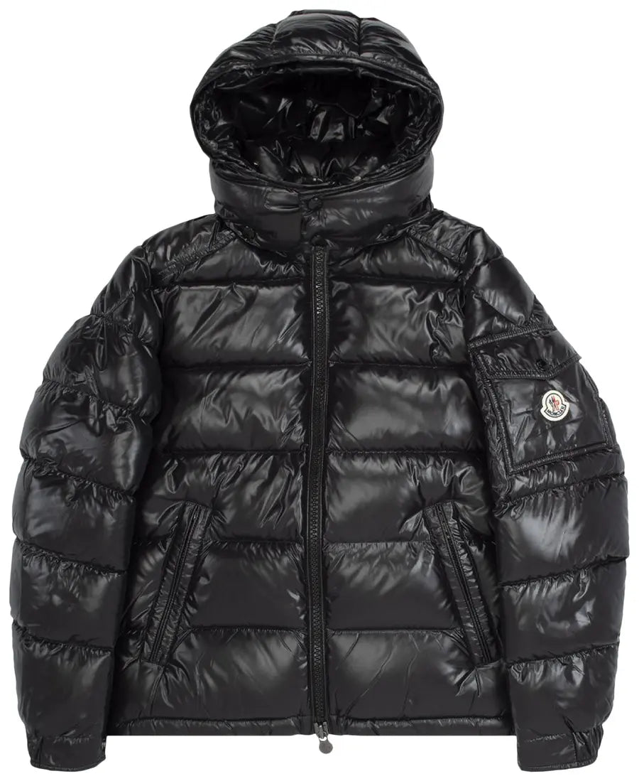 Moncler Maya Hooded Puffer Shiny Jacket 'Black'