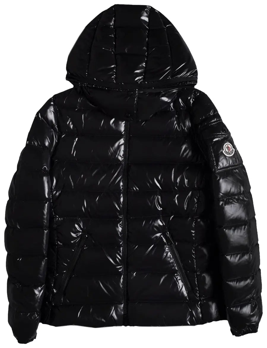 Moncler Bady Hooded Shiny Full Zip Jacket 'Black'