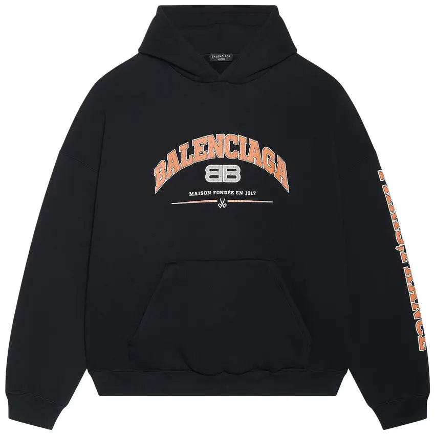 Balenciaga Wide Fit Hoodie 'Black/Orange/White'